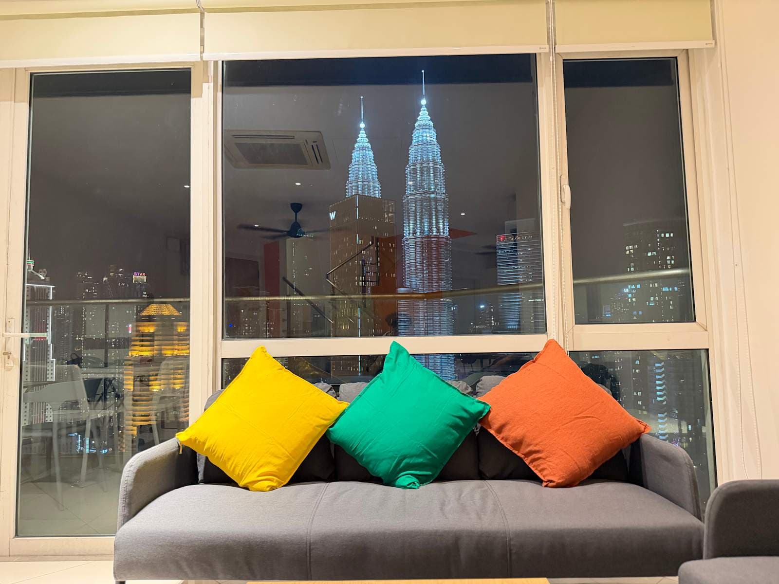 Lounge with Petronas Twin Towers night view